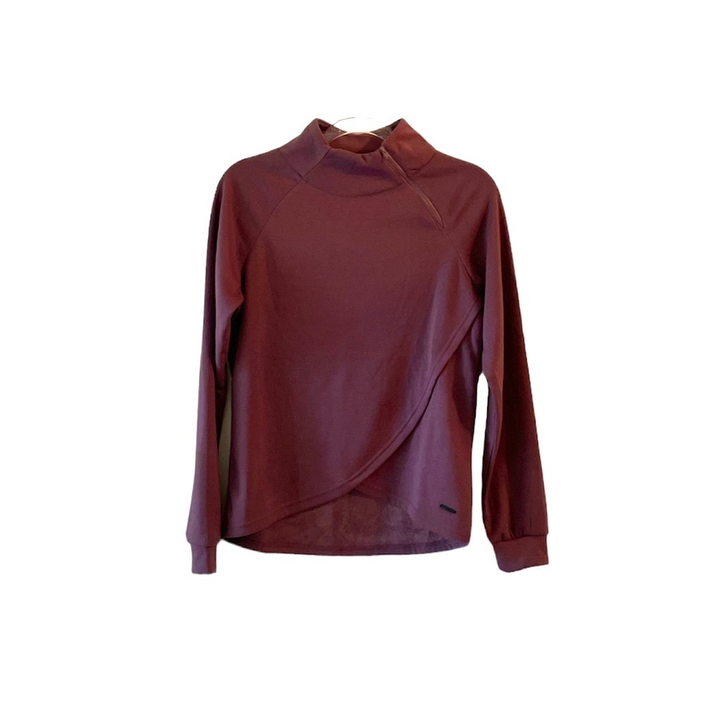 Women's Burgundy Long Sleeve Top/Jacket Sz M